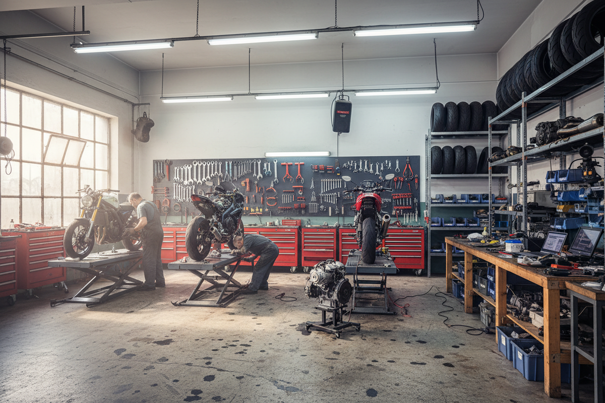motorcycle repair workshop